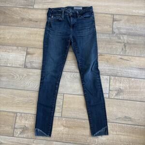 AG Adriano Goldschmied Womens Size 25 Jeans Legging Ankle Skinny Raw Edge
